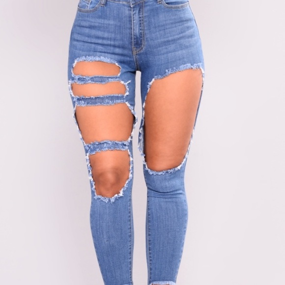 Fashion Nova Destroyed Jeans - Picture 2 of 4